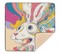 Art Rabbit - Tappetino morbido imbottito per palestra e attività per il pavimento, comodo tappetino per intrattenimento per bambini, 127 x 127 cm