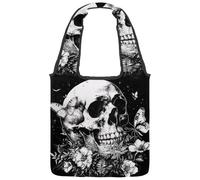 Art Race Car con bandiera del traguardo pilota e fiamme, borsa tote in tela da donna, borsa per la spesa riutilizzabile media, lavabile ed ecologica, Multicolore 06, 14.1x14.9in/36x38cm
