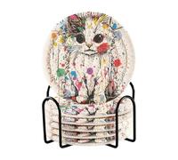 Art Ragdoll - Set di 6 sottobicchieri assorbenti con supporto, per tavolino da caffè, Posavasos Para Mesa