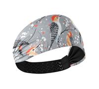 Art Red - Fascia elastica per capelli con picchio dal ventre grigio, traspirante, spessa, per uso quotidiano, pallavolo, tennis, colorato Duchshund Dog Stars