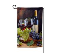 Art Red Wine Galsses & Grapes1 Bandiere da giardino verticale su entrambi i lati bandiera della casa 30,5 x 45,7 cm Primavera Estate Stagionale Yard Banner Holiday Farmhouse Yard Outdoor Hanging