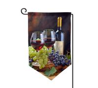 Art Red Wine Galsses & Grapes1 Bandiere da giardino verticale su entrambi i lati bandiera della casa 30,5 x 45,7 cm Primavera Estate Stagionale Yard Banner Holiday Farmhouse Yard Outdoor Hanging