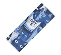 Art Russian Blue Cats Blu stampato tappetino da yoga all'aperto per palestra, gomma naturale antiscivolo, con tappetino da yoga tapete di stoccaggio para ejercicio 180,3 x 66 cm