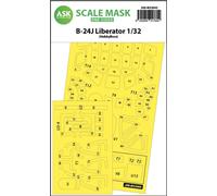 Art Scale Kit 200-M32045 - 1:3 2 B-24J Liberator One-Sided Mask per Hobby Boss