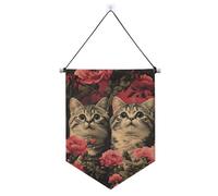 Art Scottish Fold Cats Hot Pink banner da appendere con asta telescopica pin display banner appeso alla parete decorazioni per feste per festival e giorni speciali