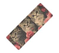Art Scottish Fold Cats Rosa stampato sottile tappetino da yoga antiscivolo gomma naturale antiscivolo, con borse tapete para ejercicio 180,3 x 66 cm per la casa