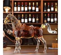 Art Scultura Statua - 1000ML Decanter Whisky, Scultura Decanter Per Whisky A Forma Di Cavallo, Bottiglia Di Liquore In Vetro Con Lo Zodiaco, Bottiglia Di Vino Ispessita A Prova Di Perdite