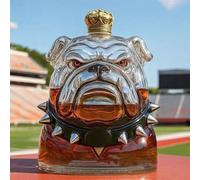 Art Scultura Statua - 300ml Decanter Whisky, Bottiglia Di Whisky E Vino A Forma Di Bulldog, Decanter Di Whisky In Vetro Con Tema Animale Creativo 3D, Bottiglie Di Vino Vuote Soffiate A Mano(#1)