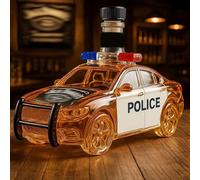 Art Scultura Statua - 300ML Decanter Whisky, Scultura 3D Di Bottiglia Di Whisky E Vino A Forma Di Auto Della Polizia, Decanter Di Whisky In Vetro Originale, Per La Conservazione Di Liquori(#3)