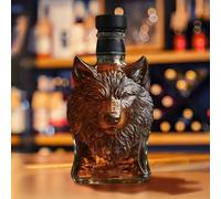 Art Scultura Statua - 300ML Decanter Whisky - Statua Di Un Divertente Decanter Per Whisky A Forma Di Animale, Nuovo Set Di Bottiglie Di Vino In Vetro Uniche Del 2025, Scultura Decorativa(Wolf)