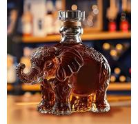 Art Scultura Statua - 300ML Decanter Whisky - Statua Di Un Divertente Decanter Per Whisky A Forma Di Animale, Nuovo Set Di Bottiglie Di Vino In Vetro Uniche Del 2025, Scultura Decorativa(Elephant)