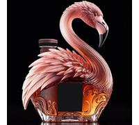 Art Scultura Statua - 320ML Decanter Whisky, Scultura 3D A Forma Di Fenicottero, Bottiglia Di Whisky E Vino, Decanter Creativo In Vetro Per Whisky, Per La Conservazione Di Liquori(B)