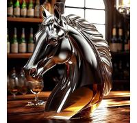 Art Scultura Statua - 350ML Decanter Whisky, Divertente Scultura 3D A Forma Di Testa Di Cavallo Con Bottiglia Di Decanter Per Whisky, Statua Unica In Vetro A Forma Di Bottiglia Di Whisky Vino