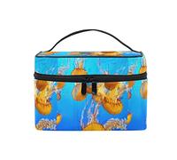 Art Sea Meduse Animal Makeup Bag per le donne Trousse Cosmetici Trousse Toiletry Train Case, Come mostrato, Taglia unica, Zaini