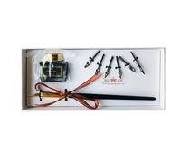 Art Sensations Calligraphy pen set with 7 different nibs and black ink in an ele