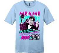 ART SOCIETY SCARFACE MIAMI VICE MAGLIETTA BLU GHIACCIO SMALL-4XLARGE