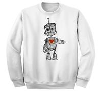 Art Society x Retro Kings IL ROBOT Maglione Equipaggio BIANCO SMALL-3XLARGE