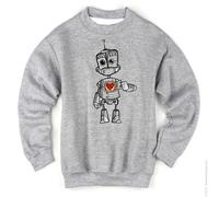 Art Society x Retro Kings IL ROBOT Maglione Equipaggio GRIGIO SMALL-3XLARGE