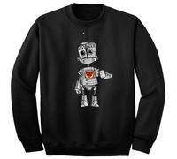 Art Society x Retro Kings IL ROBOT Maglione Equipaggio NERO SMALL-3XLARGE