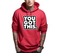 Art Society YOU GOT THIS ROSSO Felpa con cappuccio SMALL-4XLARGE LIMITED EDITION