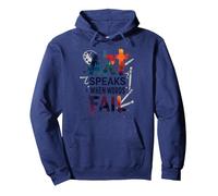 Art Speaks When Words Fail - Citazione di Arti ispiratrici Felpa con Cappuccio, Unisex per Adulti, Navy, L