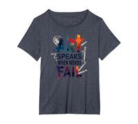 Art Speaks When Words Fail - Citazione di Arti ispiratrici Maglietta, Donna Plus-Size, Pervinca, 3X
