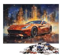 Art Sports Car Puzzle Premium 100% Recycled Board Paper Rectangular Jigsaw Puzzle for Boy Or Girl Christmas Gifts 38x26cm/1000pcs