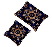 Art Star of David - Trousse tascabile per cosmetici, impermeabile, senza cerniera, chiusura automatica, mini custodia portatile da viaggio per cuffie e gioielli, Multicolore 05, 7.1x5.8 inch/4.7x4.5