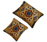 Art Star of David - Trousse tascabile per cosmetici, impermeabile, senza cerniera, chiusura automatica, mini custodia portatile da viaggio per cuffie e gioielli, Multicolore 08, 7.1x5.8 inch/4.7x4.5