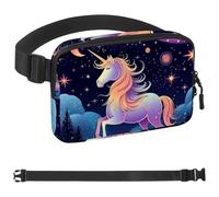 Art Starry Unicorn-994 - Marsupio a tracolla per uomo e donna, borsa da cintura per viaggi, casual, passeggiate, corsa, escursionismo, ciclismo, multicolore, 4 x 23 x 15 cm, Multicolore,
