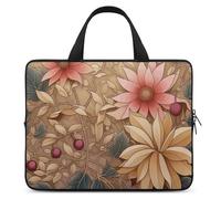 Art Style Floreale Laptop Sleeve Ultrasottile, Impermeabile 15 Pollici Borse per Computer Portatile, Borsa Protettiva Portatile del Computer con Cinghia a Mano