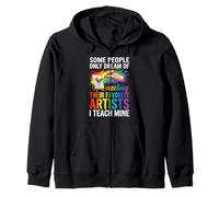 Art Teacher Appreciation I Teach Mine Colorful Paint Felpa con Cappuccio