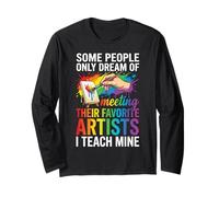 Art Teacher Appreciation I Teach Mine Colorful Paint Maglia a Manica