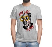 Art The Clown Terrifier 2 - Maglietta classica da uomo, girocollo e maniche corte, grigio., XL