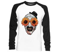 Art The Clown Terrifier 2 Occhiali da Sole Girasole Unisex Maglietta da Baseball A Maniche Lunghe Uomo Donna Bianca Nera