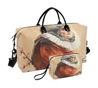 Art Touching Head Bird Duffel Bags Carry On Shoulder Weekend Tote Gym Tote Bag con Tracolla Regolabile per Aereo Viaggiare Grande Capacità, Uccello testa toccante, 1 size