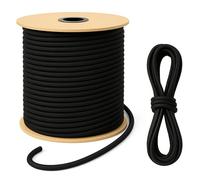 ART TWIST HOME Corda Elastica 12mm x 100m Estensibile Nera - Corda Di Gomma Per Telone Di Tensionamento Linea Resistenza 100 Kg - Per Rimorchi Vela Pesca Tende Campeggio Rete