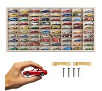 ART TWIST HOME Vetrina Espositiva per Collezionismo con 80 Scomparti | Vetrinetta da Parete 78,5cm x 40cm x 4cm per Hot Wheels o Matchbox | Bacheca da Parete Portaoggetti (Mensola senza Motivo)