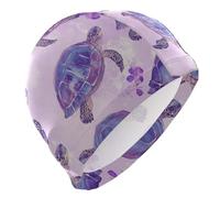 Art Water Tartaruga Rettile Viola tappi da bagno per gli uomini Capelli Corti nuoto impermeabile per le donne Protezione dei capelli e Drag Riduzione gorro para piscina mujer