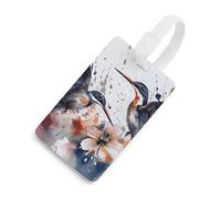 Art with Lily Flowers Birds Etichetta per bagagli ad acquerello con nome ID Card Etichetta per bagagli da crociera per individuare rapidamente bagagli valigia, adatta per uomini e donne zaino borsa