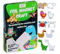 Art with Smile Foil Fun Art Kit per bambini - Riutilizzabile Animal Foil Art per ragazze e ragazzi, fai da te senza disordine ragazze Craft Kit w/magneti, ideale giocattolo da viaggio e attività in