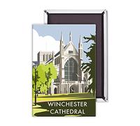 art247 Winchester Cathedral - Calamita per frigorifero 7,6 x 5,1 cm, grande bottone magnetico