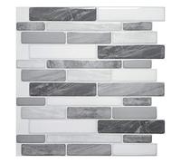 Art3d 10 fogli Backsplash autoadesivo, piastrelle adesive cucina, pannelli di parete 3D Tile adesivo bagno cucina Deco Grey Marble, 30 * 30 cm