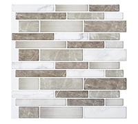 Art3d 10 fogli di piastrelle autoadesive di alta qualità per paraschizzi da cucina, in marmo, 30 x 30 cm