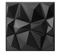 Art3d 33 pezzi Pannelli murali a diamante 3D 30 x 30 cm, PVC ad alta rigidità, indeformabile, riciclabile, impermeabile, resistente al calore, inodore, nero opaco