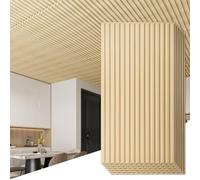 Art3d 6 pezzi 3D pannelli murali in PVC listoni per soffitto design decorazione pareti interne 120x60 cm (4x2 FT) 4,4 ㎡ piastrelle sospese decorative in rovere