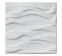 Art3d Pannelli decorativi 3D da parete con disegno ondulato, 50 x 50 cm, bianco opaco, 12 pezzi