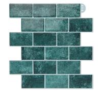 Art3d Adesivi per piastrelle autoadesivi pellicola per piastrelle verde mare blu adesivi da parete piastrelle metro decorazione piastrelle autoadesive piastrelle da parete RV cucina bagno 10 pezzi più