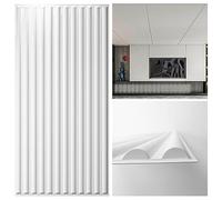 Art3d Confezione da 12 pannelli murali 3D, piastrelle per soffitto in PVC, design a mezzo cilindro, 120 x 60 cm, piastrelle decorative per soffitto sospeso, bianco, 8,8 ㎡