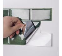 Art3d Confezione da 20 piastrelle adesive da cucina in vinile, per bagno, lavanderia, stufa, camper, 30,5 x 15,2 cm, verde